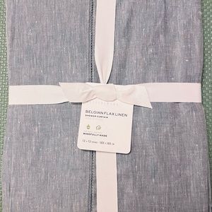 Pottery Barn Belgian Flax Linen Shower Curtain, Chambray Blue
